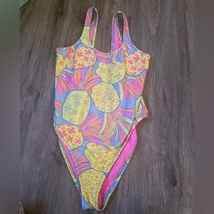 Chubbies one piece bathing suit.